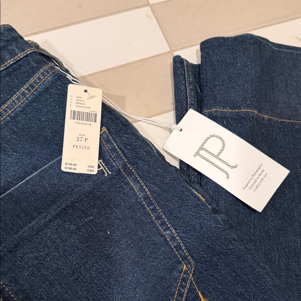 Anthropologie Pilcro Gilligan High rise Blue Jeans NWT size 27 petite large cuff - Picture 5 of 6